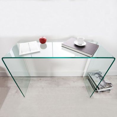 cagü: Design Glasschreibtisch Schreibtisch Laptoptisch (MAYFAIR] aus purem GLAS 100cm