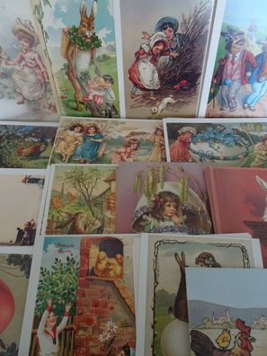 Andrea Gebauer ältere Postkarten AK Motive aus der Zeit um 1900 Frohe Ostern -Auswahl