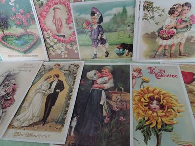 ältere Postkarten AK Liebe Valentinstag Hochzeit Vermählung Vintage Nostalgie Auswahl