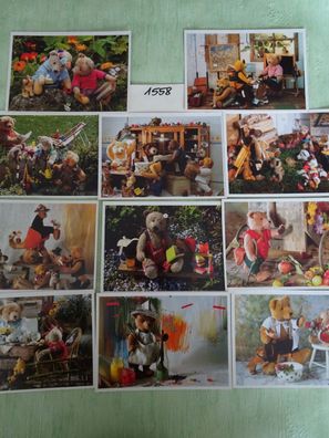 SET ältere Postkarten AK Künstlerbären Ulrike Schneiders Teddybären Artcolor Auswahl
