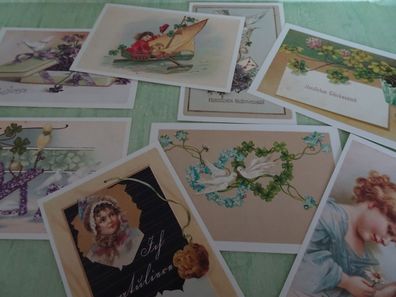 4er Sets Knaur ältere Postkarten AK Vintage Nostalgie zum Geburtstag - Auswahl