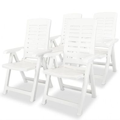 Garten-Liegestühle 4 Stk. Kunststoff Weiß