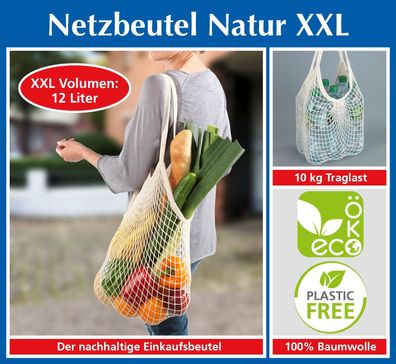Wenko Netzbeutel Natur XXL Maße ca.: 72 x 40 cm