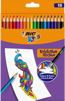 BIC KIDS Buntstift Evolution Illusion radierbar 12er Etui