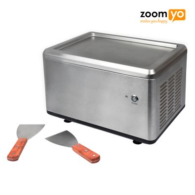 Zoomyo Rolleis-Maschine für leckere Ice Cream Rolls, inkl. 2 Metallspachteln