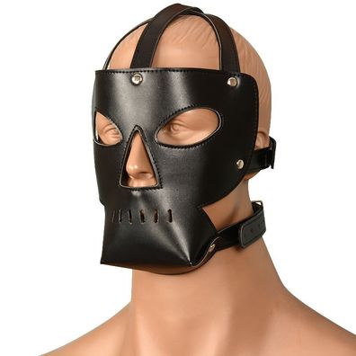 Herren Kopfmaske Bondage Hoodie Maske Erotische PU Maske Cosplay Sex spielzeug