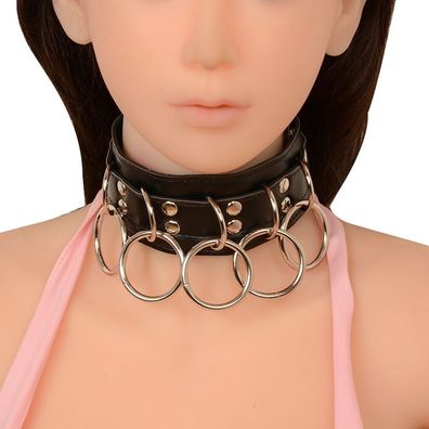 Damen Wetlook Halsbänder Erotische Halskragen mit Ringe Sex spielzeug für Paare