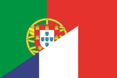 Aufkleber Fahne Flagge Portugal-Frankreich verschiedene Größen