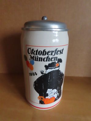 Bierkrug Bierhumpen Oktoberfest München 1984 Grafik Emil Sogor / ca.1L