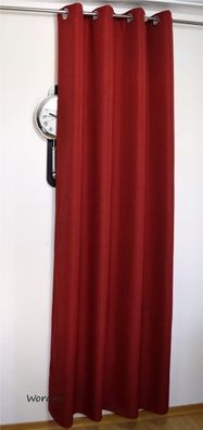 Vio Ösenschal Rot Vorhang Leinenoptik mit Ösen 140x245cm Blickdicht Übergardine
