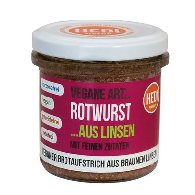 140g Bio VEGANE ART... Rotwurst mit feinen Zutaten, Brotaufstrich, vegan 9/23 Hedi