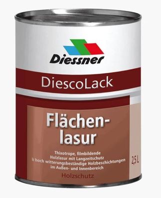 DiescoLack Flächenlasur, Holzlasur Walnuss 1 Liter