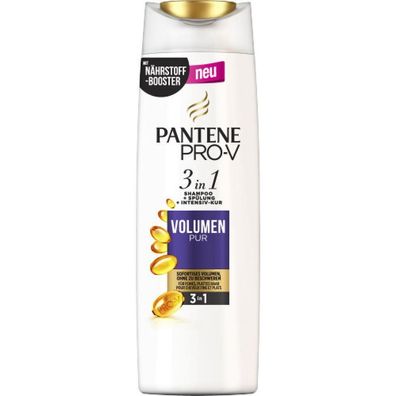 38,12EUR/1l Pantene Shampoo 3in1 Volumen Pur 250ml Flasche