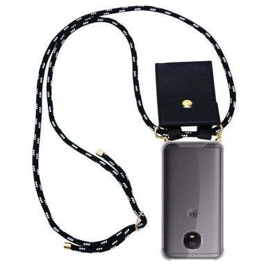 Cadorabo Handy Kette kompatibel mit Motorola MOTO G5S in Schwarz SILBER - Silikon ...