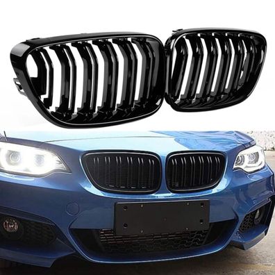 Nieren Kühlergrill Sport Performance Schwarz Hochglanz für BMW F22 F23 + M Paket