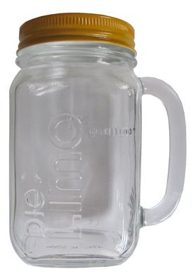 Eckes - Granini - Die Limo - Henkelglas mit Deckel (gelb) - Glas 0,3 l.