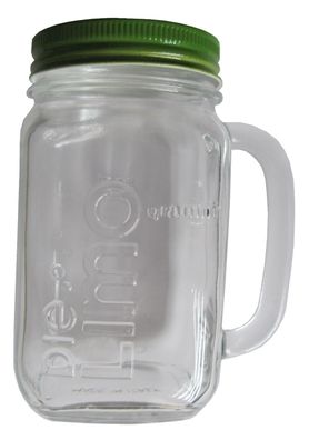 Eckes - Granini - Die Limo - Henkelglas mit Deckel (grün) - Glas 0,3 l.