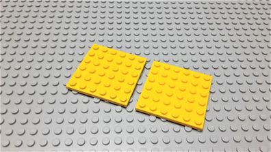 Lego 2 Platten flach Gelb 6x6 Nummer 3958