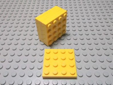 Lego 6 Platten flach 4x4 Gelb Nummer 3031