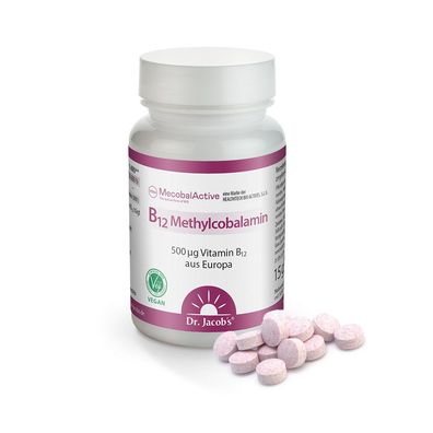 Vitamin B12 Methylcobalamin 60 leckerem Kirschgeschmack Lutschtabletten Dr. Jacob´s