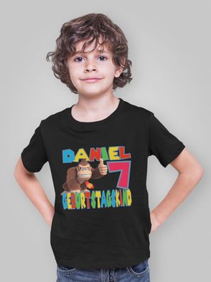 Bio Baumwolle Kinder T-Shirt Super Mario Geburtstag Personalisiert Donkey Kong