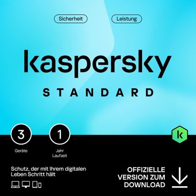 Kaspersky Standard 3 Geräte 1 Jahr stets aktuell Download eMail ESD