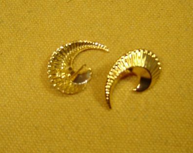 2 Stück Splint goldfarben glänzend Halbmond 3 cm Verzierung Hutschmuck DIY