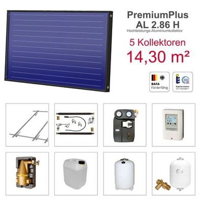 Solarbayer PremiumPlusAL Solarpaket H5 Biber Bruttofläche 14,30 m² horizontal