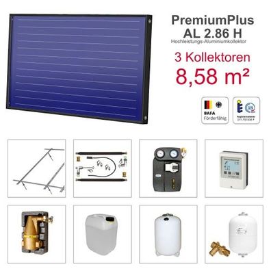 Solarbayer PremiumPlusAL Solarpaket H3 Stock Bruttofläche 8,58 m² horizontal