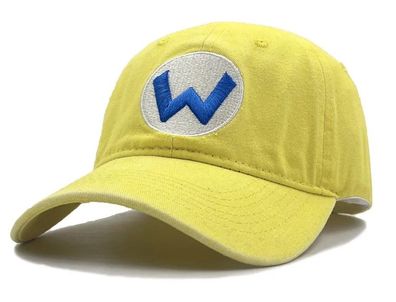 Super Mario Wario gelb Baseball Cap Kappe Gamer Fan Merchandise Cosplay Mütze