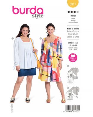 burda style Papierschnittmuster Tunika und Kleid #5917