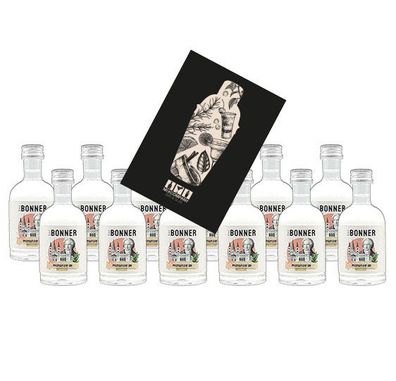 The Bonner Gin Miniatur 12x 50ml (41% Vol) Premium Dry Gin Mini- [Enthält Sulfi