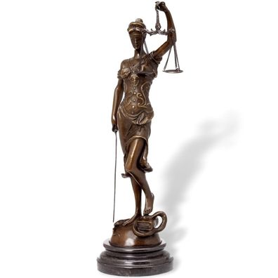 Bronzeskulptur Justitia Justizia Bronze Figur Skulptur im Antik-Stil - 41cm