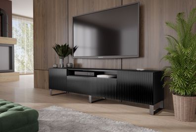 TV-Schrank Marlo III Fernsehschrank TV-Lowboard 200 cm vertikal gefräste Fronten
