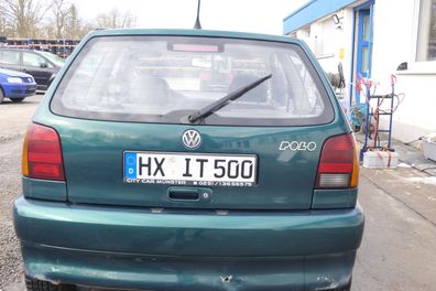 VW Polo 6N Heckklappe Klappe hinten Kofferraumklappe mit Scheibe grün LC6P