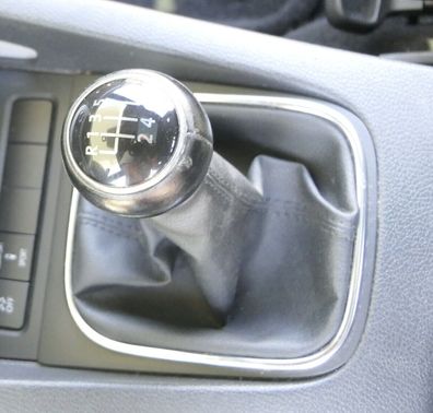 VW Golf 6 Schaltknauf Schaltsack Schaltung Schaltknüppel 6-Gang Leder Sort R-lin