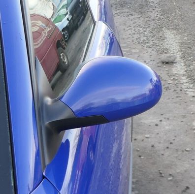 Seat Ibiza 6L elektrischer beheizter Spiegel Außenspiegel links blau LS5G