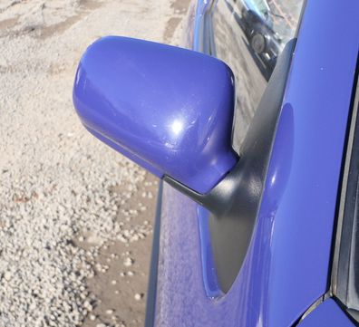 VW Polo 6N manueller manuell Spiegel Außenspiegel rechts mit Glas blau LD5D