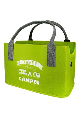 Filz Tasche "Happy Camper" (verschiedene Farben), 26x40x25cm, von Gilde