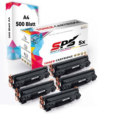 Druckerpapier A4 + 5x Multipack Set Kompatibel für HP Laserjet Pro M 202 (CF283A/8...