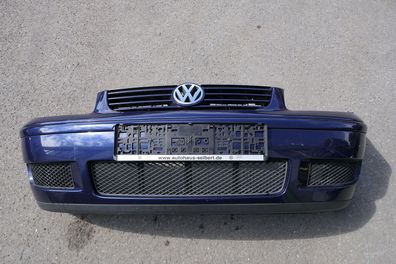 VW Polo 6N2 Stoßstange vorne Frontstoßstange Stoßfänger blau LB5N und Grill