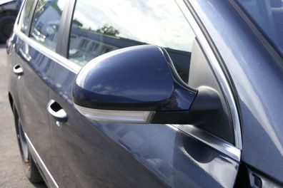 VW Passat 3C elektrischer Spiegel Außenspiegel rechts Glas Blinke blau grau LC5F