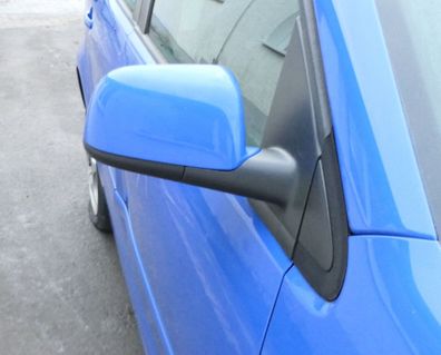 VW Polo 9N 9N3 manueller Spiegel Außenspiegel rechts vorne blau LA5F