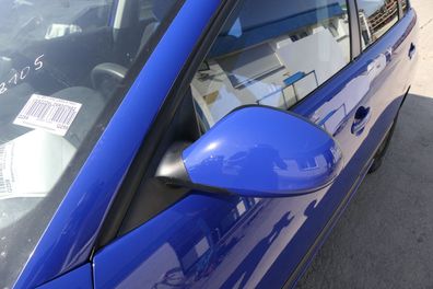 Seat Ibiza 6L mechanischer manuell Spiegel Außenspiegel links blau LS5G surfblue