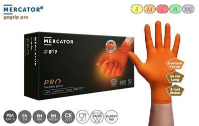 Mercator GoGrip-Pro Nitril Handschuhe mit Diamanttextur