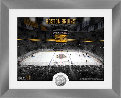 NHL Highland Mint Boston Bruins Art Deco Stadium Silver Coin Bild 40x33cm