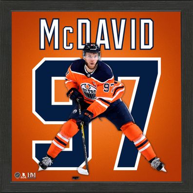 NHL Highland Mint Connor McDavid Impact Jersey Edmonton Oilers Bild 33x33cm