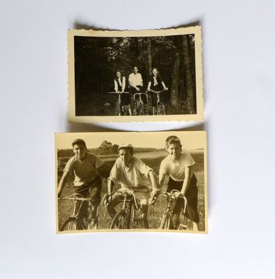 2 alte Fotos Rennrad Fahrrad Oldtimer