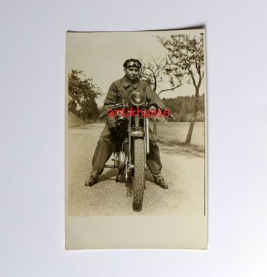 altes Foto DKW Motorrad Wimpel Oldtimer
