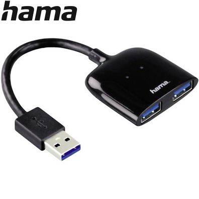 Hama USB 3.0 Hub 1:2 USB HUB 2x USB 3.0 LED 10x Schneller Mac OS ab 10.8 Windows